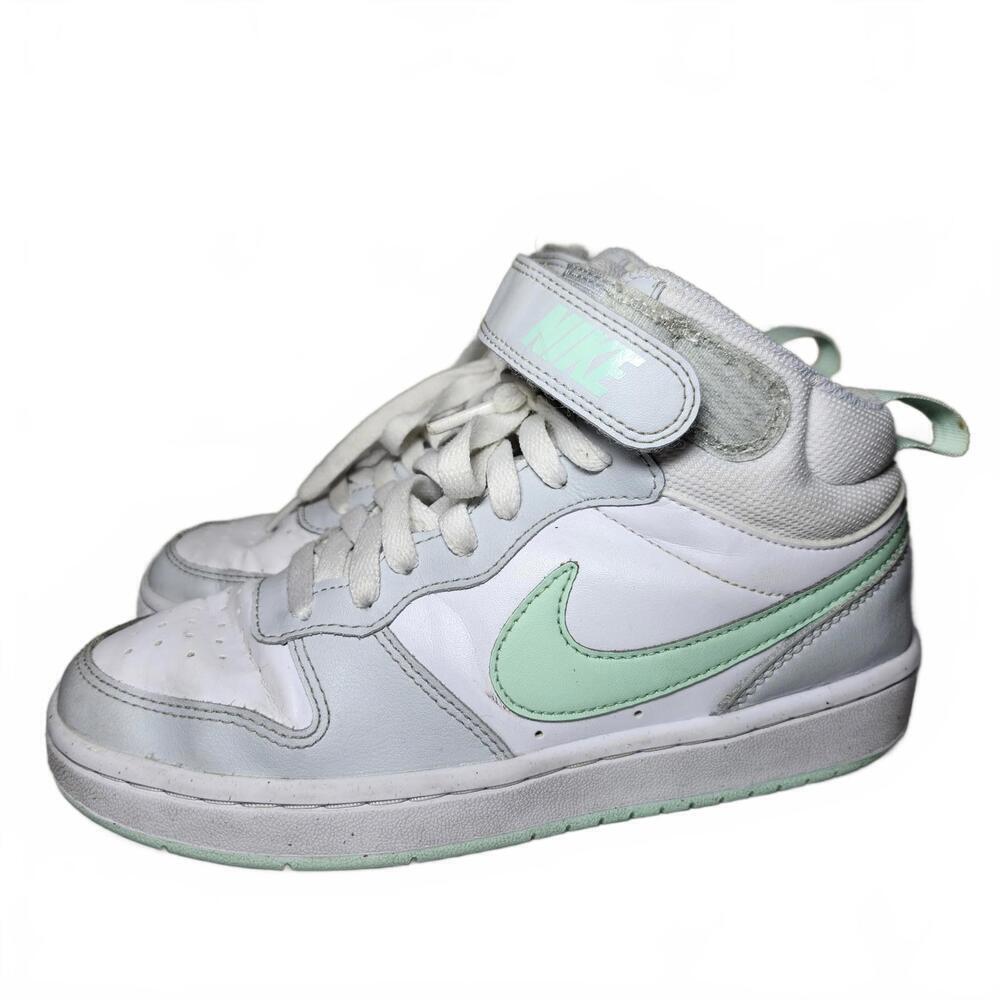 NIKE COURT BOROUGH 2 MID PUREPLATINUM MINT FOAM SHOES SZ.4.5Y